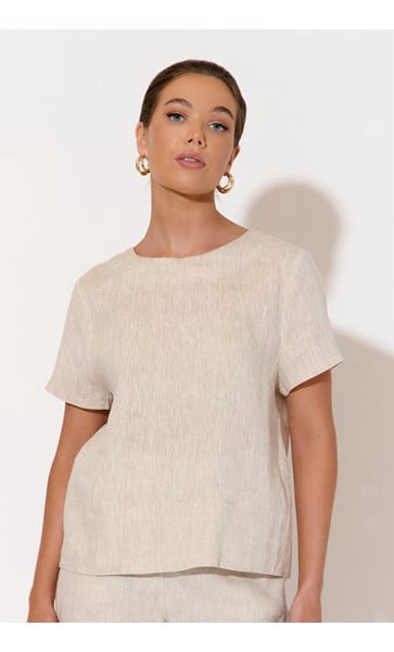 Kita Linen Top - Neutral