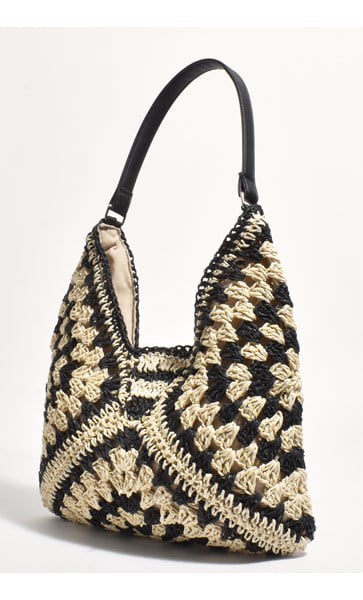 Margi Crochet Hobo Bag - Black