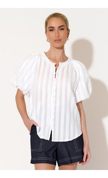 Candace Self Stripe Shirt - White