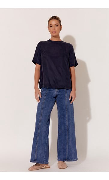 Adele Wide Leg Jean - Blue Denim