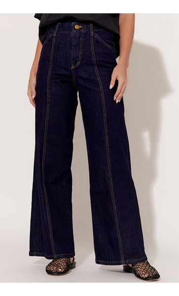 Adele Wide Leg Jean - Dark Denim