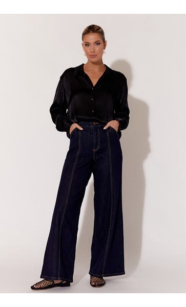 Adele Wide Leg Jean - Dark Denim