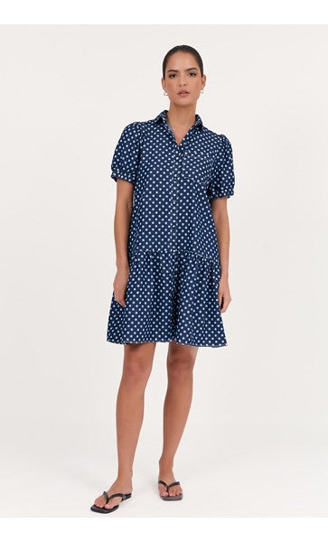 Daniela spot denim dress