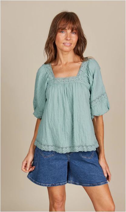 Fleur Top - Teal