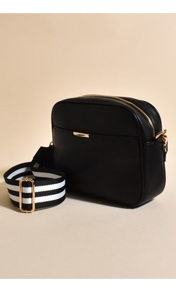 Bianca Bag - Black with striped strap