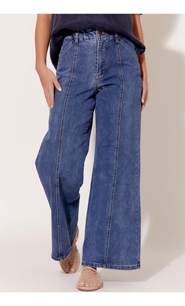 Adele Wide Leg Jean - Blue Denim